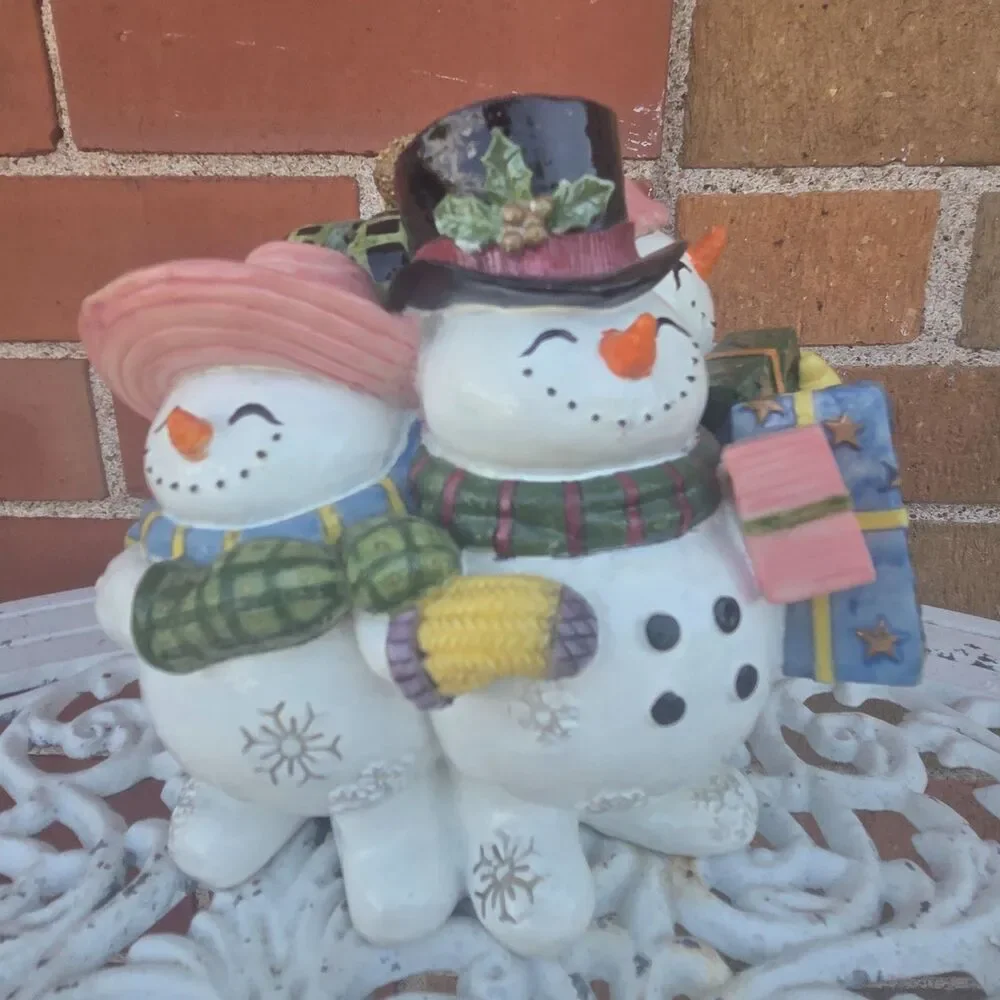 Fitz & Floyd Frosty Folks Musical Snowmen We Wish You Merry Christmas w/ Box